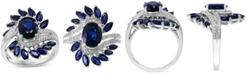 EFFY Collection EFFY&reg; Sapphire (4-1/2 ct. t.w.) & Diamond (1/5 ct. t.w.) Statement Ring in 14k White Gold